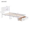 Twin Size Platform Bed with Under-bed Drawer; White RT