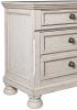 Transitional Wire-Brushed White Finish 1pc Nightstand with Hidden Drawer Bun Feet Classic Bedroom Furniture