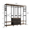 Independent wardrobe manager; clothes rack; multiple storage racks and non-woven drawer; bedroom heavy metal wardrobe storage rack; black two pack