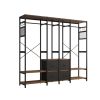 Independent wardrobe manager; clothes rack; multiple storage racks and non-woven drawer; bedroom heavy metal wardrobe storage rack; black two pack