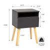 Set of 2 Modern Nightstand;  Bedroom Endtable with Drawer;  Shelf;  Bedside Furniture for Living Room