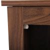 Set of 2 Nightstand, Bedside Furniture with X-Shaped Door, Bedroom End Table, Light Walnut