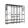 Independent wardrobe manager; clothes rack; multiple storage racks and non-woven drawer; bedroom heavy metal wardrobe storage rack; black two pack