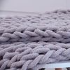 1.3*1.7m, Light Grey, Chinille Knitting Blanket Bed Throw Yarn Baby Bulky Soft Throw for Home Decor Chair Sofa Throw