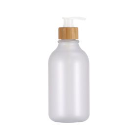 Push Round Shoulder Frosted Lotion Bottle PET Plastic Shampoo Bottle Shower Gel (Option: Bottle Of White Bamboo-500ml)