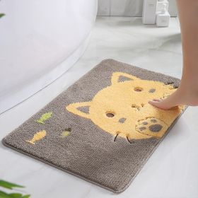 Cartoon Door Mat Suction Home Doorway Bathroom (Option: Naughty Cat Yellow-43x 68cm)