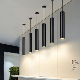 Long-tube Suspended Ceiling Lamp (Option: Black-6x30cm-White light)