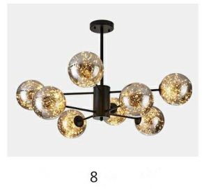 Star Magic Bean Glass Chandelier (Option: 8Black-Soot)