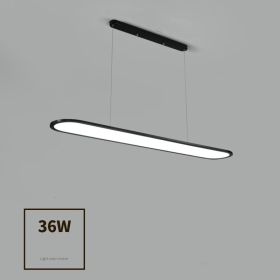 Modern Simple Creative Strip Bar Led Office Lighting Restaurant Chandelier (Option: Black medium-Tricolor)