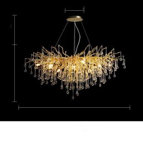 Postmodern Light Luxury Chandelier Water Drop Crystal Lamp Atmosphere (Option: L160-9W light source)