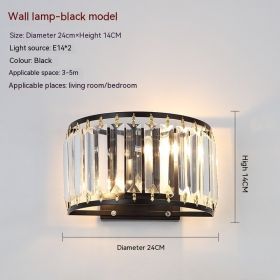 American Simple Crystal Wall Lamp (Option: Three Color Light-Black)