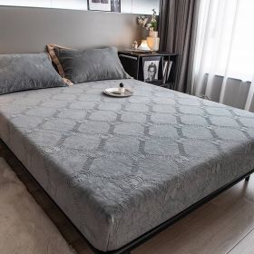 High Weight Milk Velvet Jacquard Bed Sheet (Option: Windsor Light Grey-150x200cm)