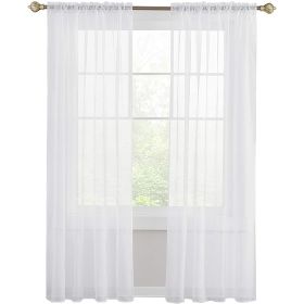 Modern Simple Thickened Solid Thin Window Gauze (Option: White-Piercing rod 132x243cm)