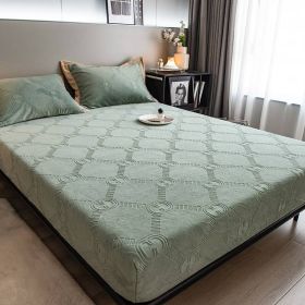 High Weight Milk Velvet Jacquard Bed Sheet (Option: Windsor Light Green-150x200cm)