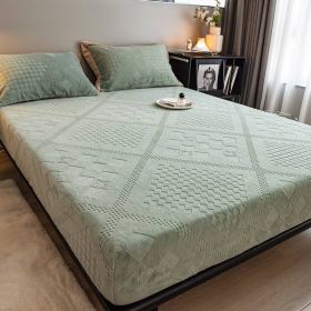 High Weight Milk Velvet Jacquard Bed Sheet (Option: Flora Light Green-150x200cm)