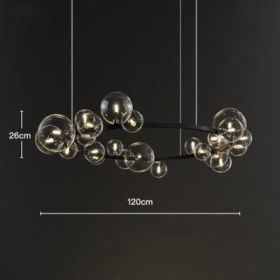 Bedroom Light Dining Room Glass Ball Chandelier (Option: Diameter850 round model24-Warm light)