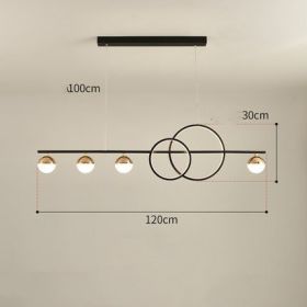 Rectangular Table Lamp Creative New Dining Room Bar Simple Modern Chandelier (Option: Black 120CM-Tricolor light)