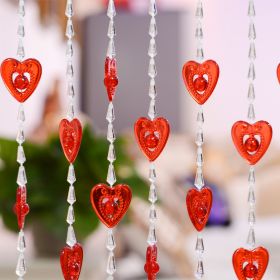 Household Plastic Crystal Acrylic Door Chain Decoration (Option: Transparent red-90x130)