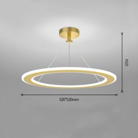 Simple Modern Circular Bedroom Study Chandelier (Option: Gold-Stepless dimming-520x520mm)