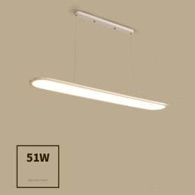 Modern Simple Creative Strip Bar Led Office Lighting Restaurant Chandelier (Option: White extra size-Tricolor)