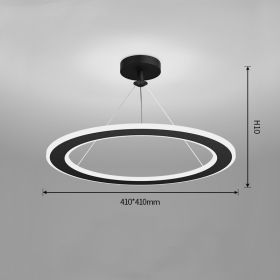 Simple Modern Circular Bedroom Study Chandelier (Option: Black-Stepless dimming-410x410mm)