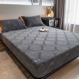 High Weight Milk Velvet Jacquard Bed Sheet (Option: Windsor Carbon Grey-Pillow case pair)