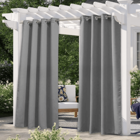 Solid Color Outdoor Waterproof And Sun Protection UV Protection High Precision Black Silk Shading Curtain (Option: Gray-132 √ó 241cm)