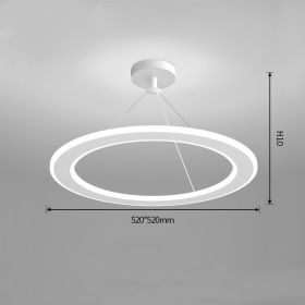 Simple Modern Circular Bedroom Study Chandelier (Option: White-Stepless dimming-520x520mm)