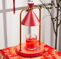 Melting Wax Lamp Aromatherapy Lamp Simple Timing Dimming Smoke-free Bedroom Tranquilizing Fragrance Candle Melting Wax Lamp (Color: Red)