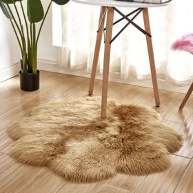 Fluffy 6cm Plush Carpet Fuzzy Wool Floor Mat Multicolor Flowers Clouds Soft Living Room Bedroom Aldult Child Kids Fashion Lovely (Color: Brown)