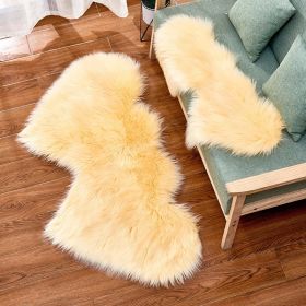 Long Plush Carpet Fuzzy Wool Floor Mat Multicolor Double Heart Soft Fluffy Living Room Bedroom Aldult Child Boy Girl Fashion Lovely (Color: Creamy-white)