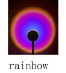 Creative USB Colorful Sunset Lamp LED Rainbow Neon Night Light Projector Photography Wall Atmosphere Lighting For Bedroom Home Room Decor Gift (Color: Rainbow light)