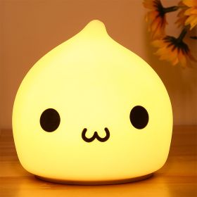 Mini Kawaii Popular Cat Baby Night Lamp 7-color Pat Touch Color-changing Eye Protection Bedroom Bedside Nightlight Gift Children (Emitting Color: Blue)