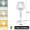 LED Diamond Night Light Table Lamp Rechargeable Touch Sensor Dimming Crystal Projection Light For Bedside Bedroom Restaurant Bar