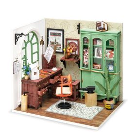 Robotime DIY Studio Bedroom Dining Room House with Furniture Children Adult Doll House Miniature Dollhouse Wooden Kits Toy DGM (SKU: DGM07 Jimmy Studio)