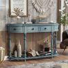 Modern and Contemporary Curved Console Table Sofa Table Entryway Table for Hallway Living Room Bedroom with 4 Drawers and 1 Shelf