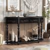 Modern and Contemporary Curved Console Table Sofa Table Entryway Table for Hallway Living Room Bedroom with 4 Drawers and 1 Shelf