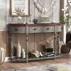 Modern and Contemporary Curved Console Table Sofa Table Entryway Table for Hallway Living Room Bedroom with 4 Drawers and 1 Shelf