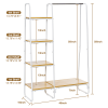 Clothes Rack 4 Tiers Hanger with Shelves Heavy Duty Hanger Industrial Hanger for Bedroom Living Room with Metal Frame