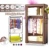 Portable Wardrobe Single Canvas Wardrobe Clothes Storage Organizer Rack Foldable Wardrobe Clothes; Bags; Toys; Shoes; Living Room; Bedroom