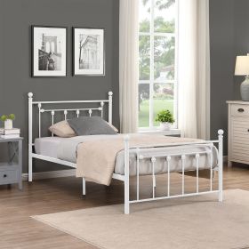 Metal Bed Frame with Headboard and Footboard (measurement: Twin)