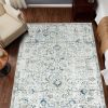 Traditional Area Rug 3x5 Multi Flodable Floral Persian Print Distressed Non Slip Indoor Rug for Living Room Bathroom Kitchen Bedroom