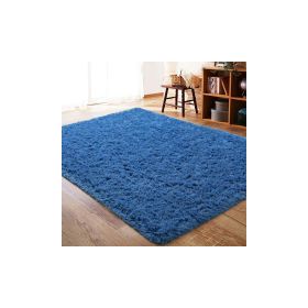 Fluffy Rug for Living Room Bedroom Big Area Rugs Floor Mat Home Decor; 5'x8' (Color: Indigo)