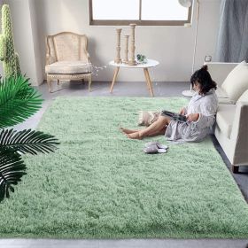 Fluffy Rug for Living Room Bedroom Big Area Rugs Floor Mat Home Decor; 5'x8' (Color: Green)