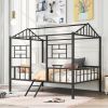 Metal House Bed Frame Full Size with Slatted Support No Box Spring Needed