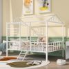 Metal House Bed Frame Full Size with Slatted Support No Box Spring Needed