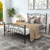 Bed Frame with Headboard and Footboard Metal Platform Bed Frame Queen Size No Box Spring Needed;  Twin Black