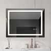 Anti-fog dimmable touch button LED bathroom mirror