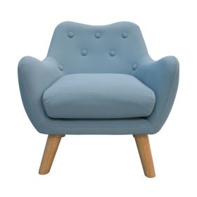 Microfibres fabric upholstered child accent armchair with wooden legs Princess Private Small Bedroom Exclusive  kids sofa (Color: Blue)