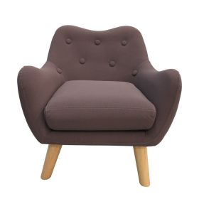 Microfibres fabric upholstered child accent armchair with wooden legs Princess Private Small Bedroom Exclusive  kids sofa (Color: Purple)